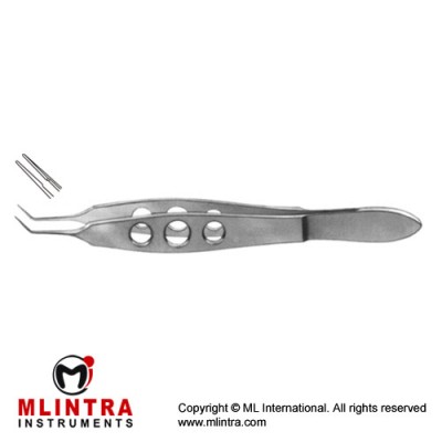 McPherson Suture Tying Forcep Angled - With Tying Platform Stainless Steel, 10 cm - 4" Jaws Length 5 mm